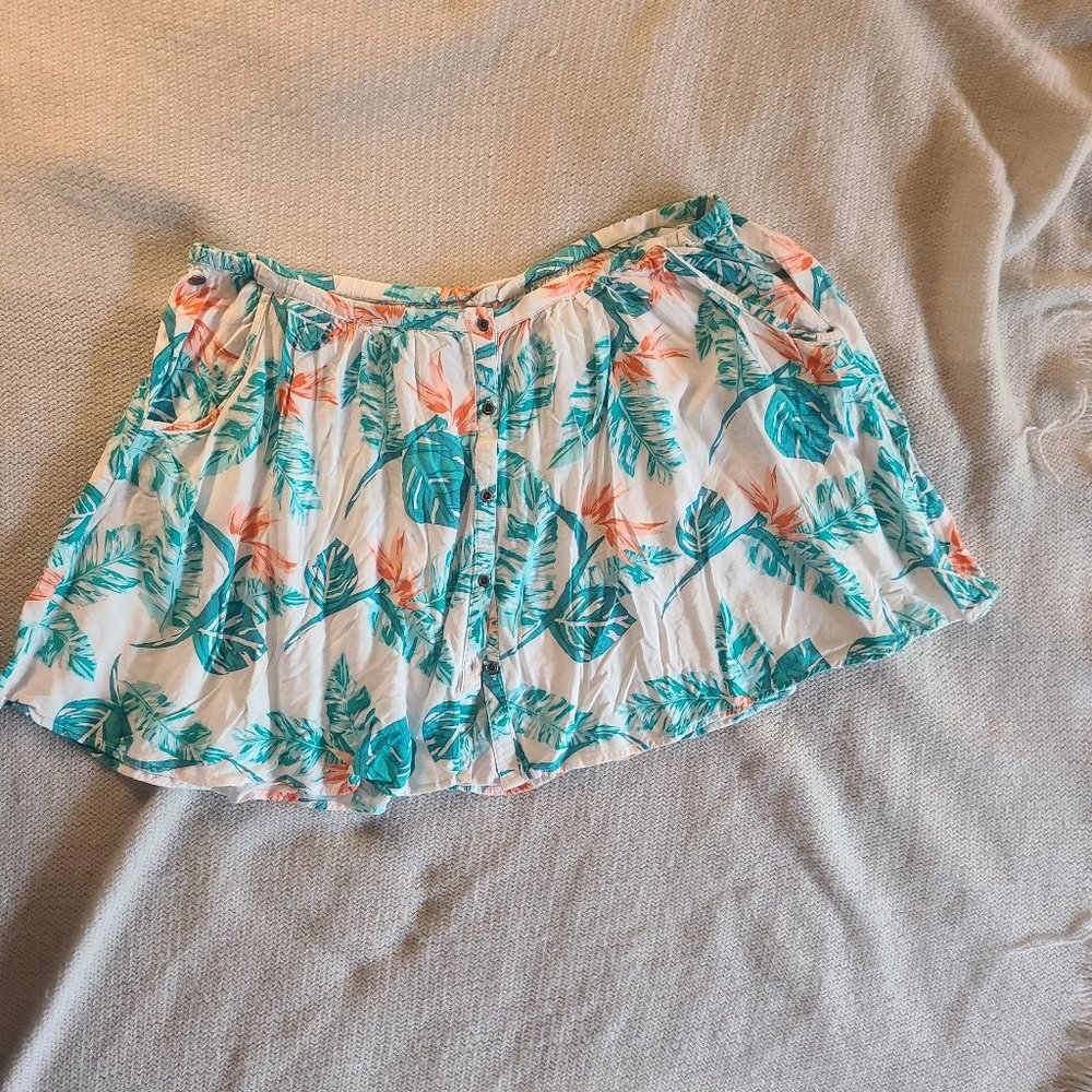Roxy Tropical print skater skirt